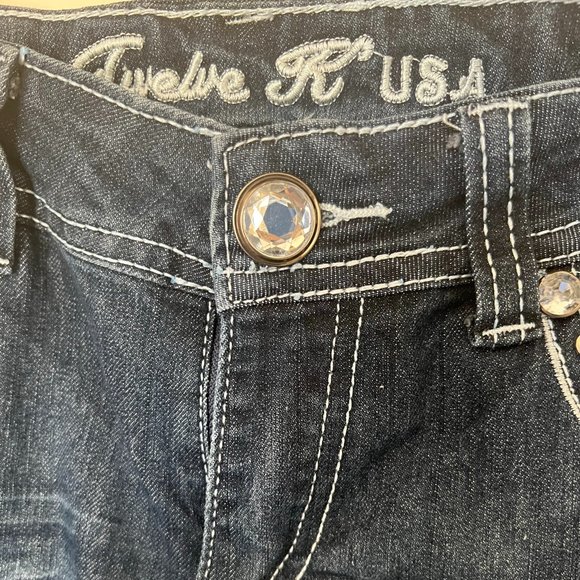 Twelve K USA Blue Distressed Embossed Jeans - Picture 8 of 9